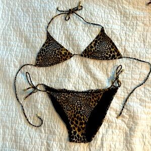 Victoria’s Secret Leopard Print Bikini, Medium.